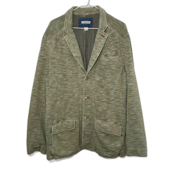 32 Bar Blues Cotton 3 Button Blazer/Jacket - Washed Olive L - Picture 1 of 9